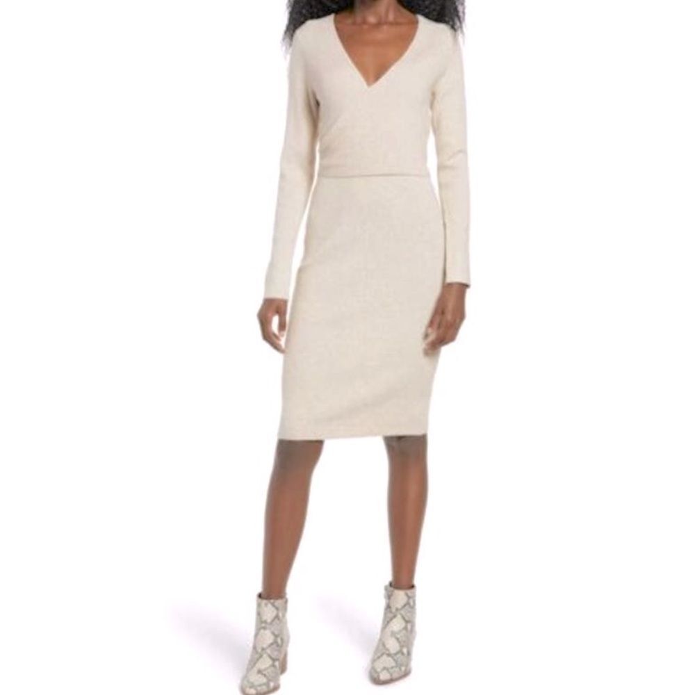 Leith Cream Long Sleeve Dress